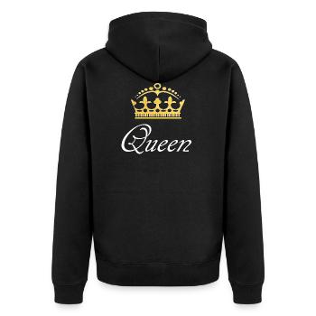Queen T-Shirt - Veste à capuche bio Premium Unisexe - noir - Dos - Nico (187cm)