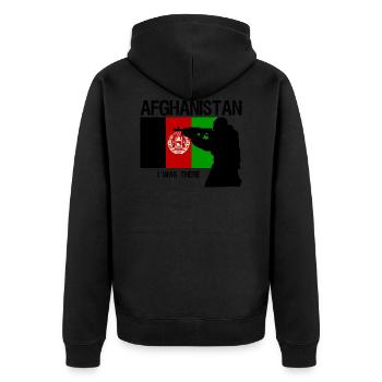 Afghanistan - Unisex Premium Organic Zip Hoodie - black - Back - Nico (187cm)