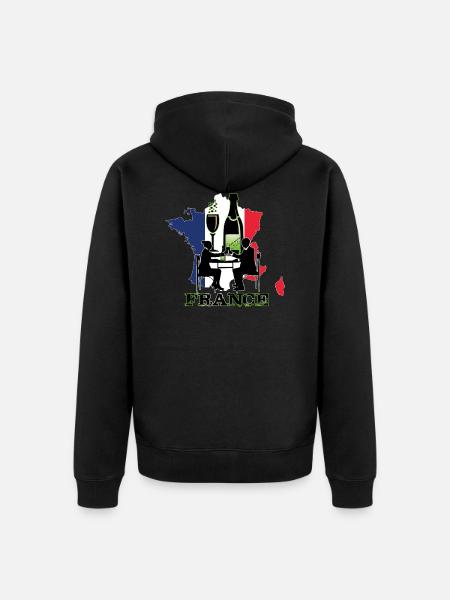 France-Frankreich - Unisex Premium Bio Zip Hoodie - Schwarz