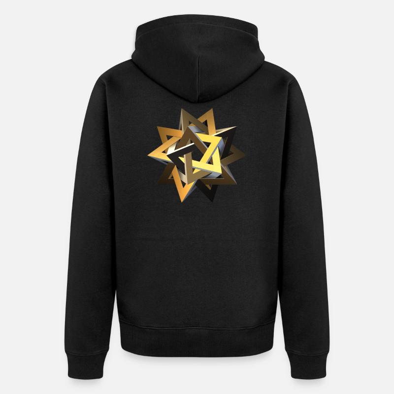 fractal - Unisex Premium Bio Zip Hoodie - Schwarz