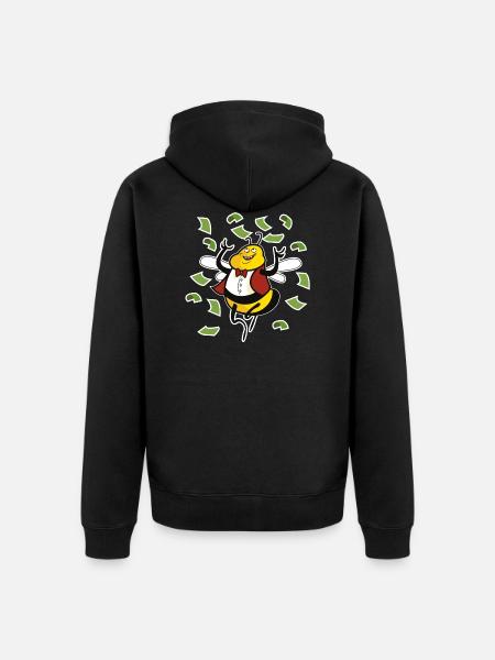 Bee Rich Wealthy - Unisex Premium Organic Zip Hoodie - black
