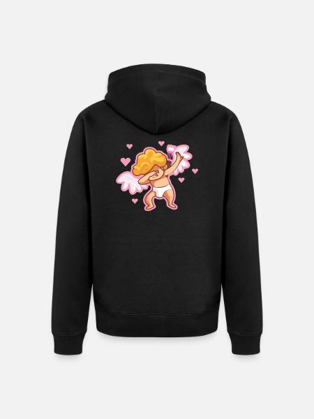 Amor dabbing valentin - Veste à capuche bio Premium Unisexe - noir