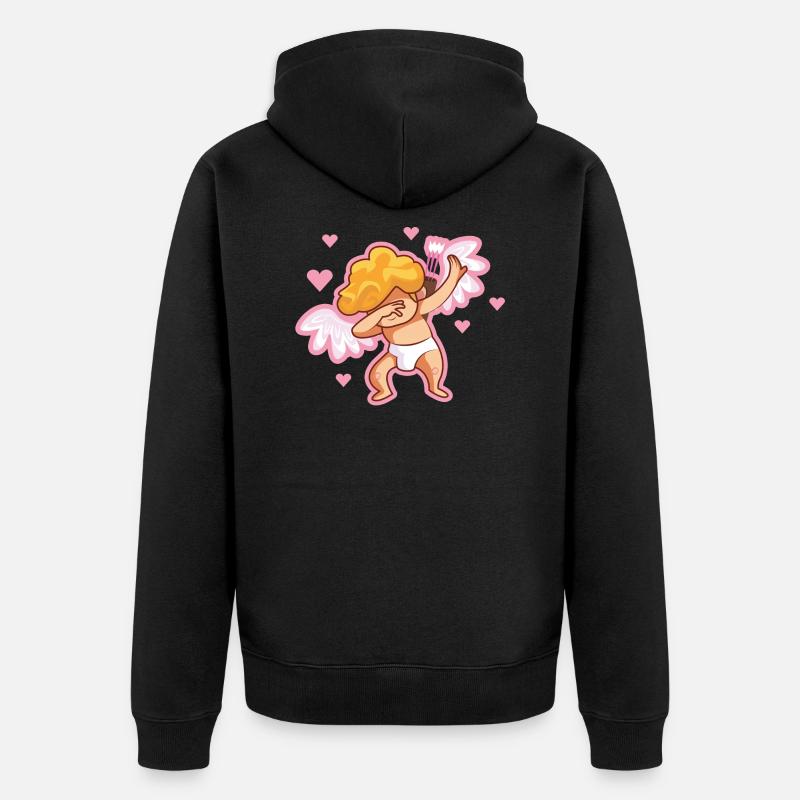 Amor dabbing valentin - Veste à capuche bio Premium Unisexe - noir