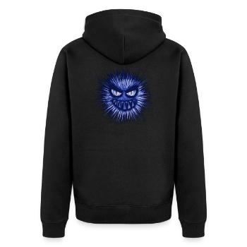monster - Unisex Premium Organic Zip Hoodie - black - Back - Nico (187cm)