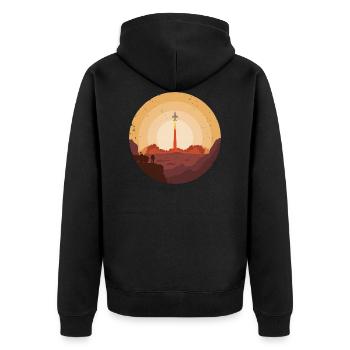 Mars Mission 2050 Spaceship Takeoff - Veste à capuche bio Premium Unisexe - noir - Dos - Nico (187cm)