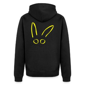 Lapin yeux de Pâques lapin idée de cadeau jaune - Veste à capuche bio Premium Unisexe - noir - Dos - Nico (187cm)