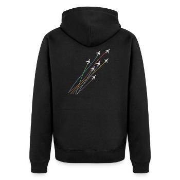 Aircraft squadron Squadron formation Flight - Unisex Premium Organic Zip Hoodie - black - Back - Nico (187cm)