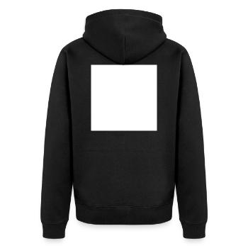 Square - Unisex Premium Organic Zip Hoodie - black - Back - Nico (187cm)