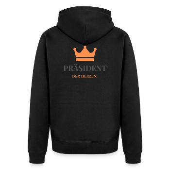 Président des coeurs - Veste à capuche bio Premium Unisexe - noir - Dos - Nico (187cm)