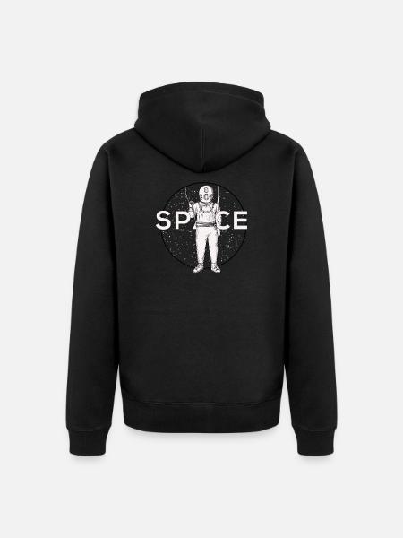 Space Asronaut - Unisex Premium Organic Zip Hoodie - black