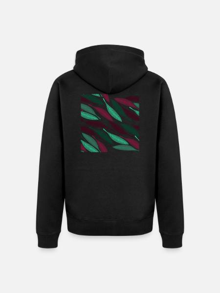 autumn Falling Leaves - Unisex Premium Organic Zip Hoodie - black