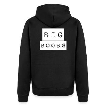 Big BOOBS - Unisex Premium Organic Zip Hoodie - black - Back - Nico (187cm)