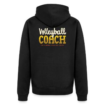 Volleyball Coach. Volleyball Trainer - Unisex Premium Bio Zip Hoodie - Schwarz - Hinten - Nico (187cm)