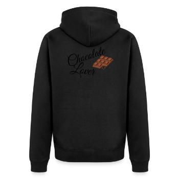 J'adore l'idée de cadeau pour amateur de chocolat grignoter du chocolat - Veste à capuche bio Premium Unisexe - noir - Dos - Nico (187cm)