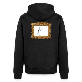 Kunst - Unisex Premium Bio Zip Hoodie - Schwarz - Hinten - Nico (187cm)