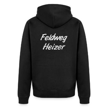Feldwegheizer Feldweg Heizer Roller Moped Mofa - Unisex Premium Bio Zip Hoodie - Schwarz - Hinten - Nico (187cm)