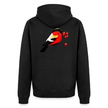 vogel - Unisex Premium Bio Zip Hoodie - Schwarz - Hinten - Nico (187cm)