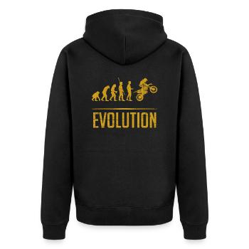 Motocross T-shirt, hoodie or pullover - Unisex Premium Organic Zip Hoodie - black - Back - Nico (187cm)