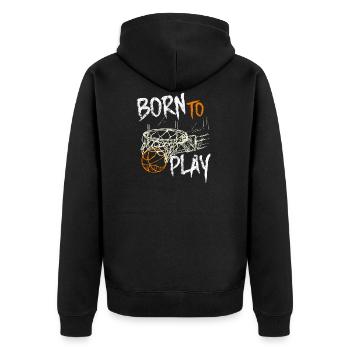 Basketball né pour jouer - Veste à capuche bio Premium Unisexe - noir - Dos - Nico (187cm)