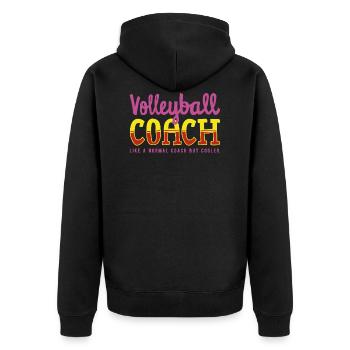 Volleyball Coach. Volleyball Trainer - Unisex Premium Bio Zip Hoodie - Schwarz - Hinten - Nico (187cm)