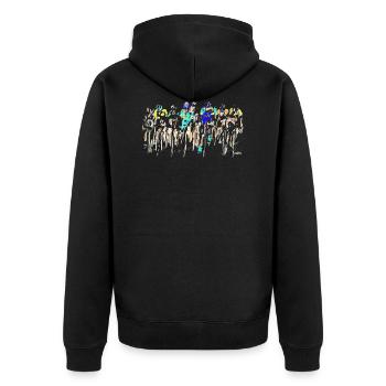cyclists in the Tour - Unisex Premium Organic Zip Hoodie - black - Back - Nico (187cm)