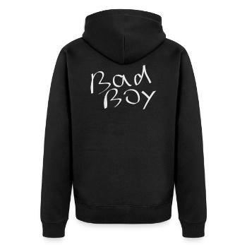 T Shirt Bad Boy - Unisex Premium Organic Zip Hoodie - black - Back - Nico (187cm)