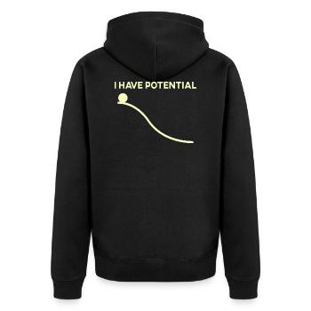 puissance potentielle physique physicien blague cadeau - Veste à capuche bio Premium Unisexe - noir - Dos - Nico (187cm)