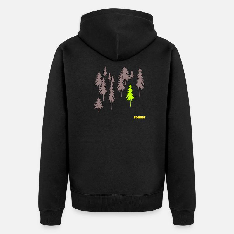 Forêt - forêt - Veste à capuche bio Premium Unisexe - noir