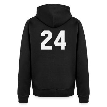 Baseball maillot de maillot numéro / Jersey Number 24 - Veste à capuche bio Premium Unisexe - noir - Dos - Nico (187cm)