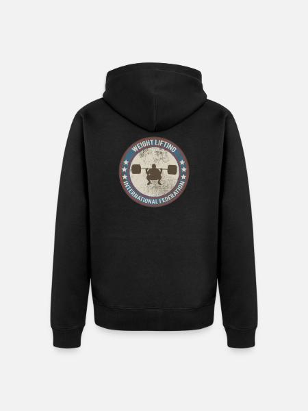 weight lifting - Unisex Premium Organic Zip Hoodie - black