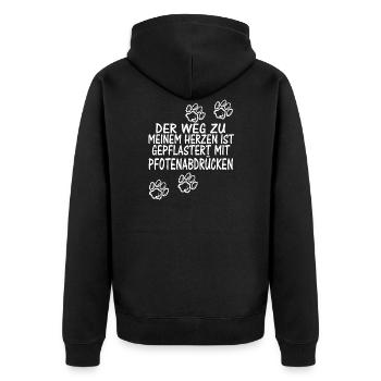 Lustiger Hunde Spruch Geschenkidee - Unisex Premium Bio Zip Hoodie - Schwarz - Hinten - Nico (187cm)