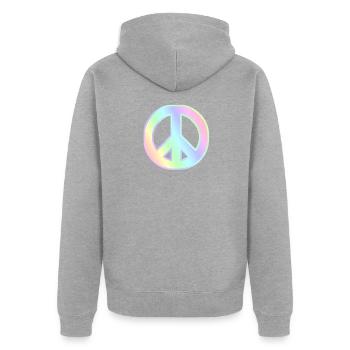 Hippie Musik | Peace Liebe 60er Jahre | Geschenk - Unisex Premium Bio Zip Hoodie - Grau meliert - Hinten - Nico (187cm)