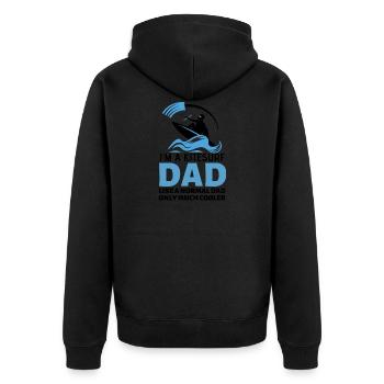 Kitesurfing Kitesurf Dad Gift for the daddy - Unisex Premium Organic Zip Hoodie - black - Back - Nico (187cm)