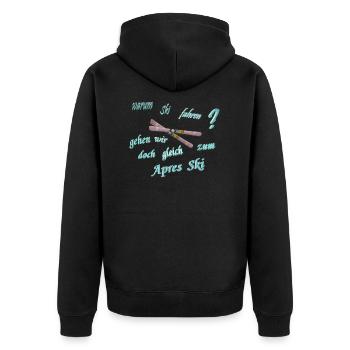 Apres Ski - Unisex Premium Organic Zip Hoodie - black - Back - Nico (187cm)