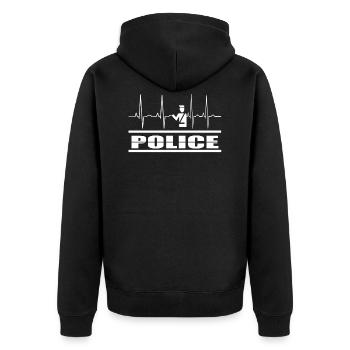 Police Police Commissar Police Shirt Gift - Veste à capuche bio Premium Unisexe - noir - Dos - Nico (187cm)
