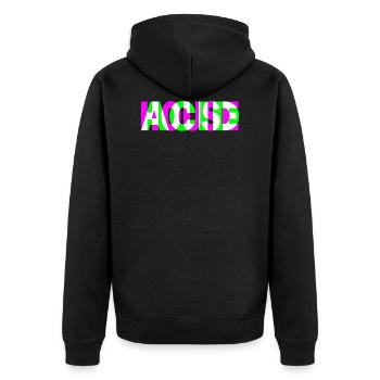 acid house techno dubstep dj raver party edm - Unisex Premium Bio Zip Hoodie - Schwarz - Hinten - Nico (187cm)