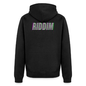 RIDDIM - Unisex Premium Bio Zip Hoodie - Schwarz - Hinten - Nico (187cm)
