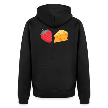 STRAWBERRY CHEESE Strawberry cheese - Unisex Premium Organic Zip Hoodie - black - Back - Nico (187cm)