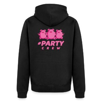 Pig party - Unisex Premium Organic Zip Hoodie - black - Back - Nico (187cm)