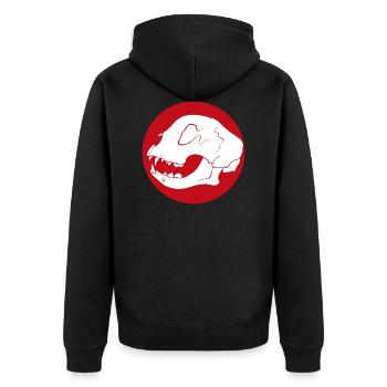 chat rouge blanc - Veste à capuche bio Premium Unisexe - noir - Dos - Nico (187cm)