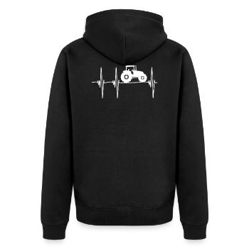 tractor pulse white - Unisex Premium Organic Zip Hoodie - black - Back - Nico (187cm)