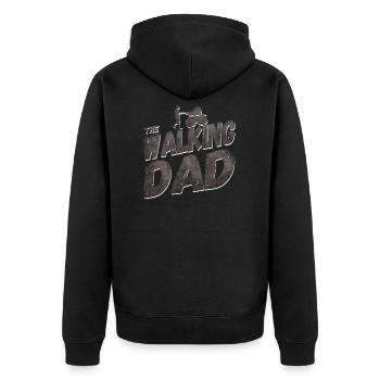 Walking Dad - Unisex Premium Bio Zip Hoodie - Schwarz - Hinten - Nico (187cm)