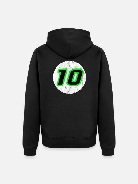 10 - Unisex Premium Bio Zip Hoodie - Schwarz