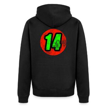N° 14 T-shirt 14 T-shirt - Veste à capuche bio Premium Unisexe - noir - Dos - Nico (187cm)