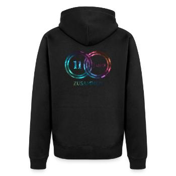 11 ans ensemble - Veste à capuche bio Premium Unisexe - noir - Dos - Nico (187cm)