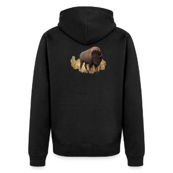 Bison Buffalo Buffalo Etats-Unis Amérique Indien Animal - Veste à capuche bio Premium Unisexe - noir - Dos - Nico (187cm)