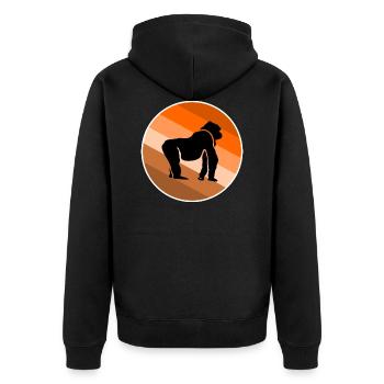 gorilla - Unisex Premium Organic Zip Hoodie - black - Back - Nico (187cm)