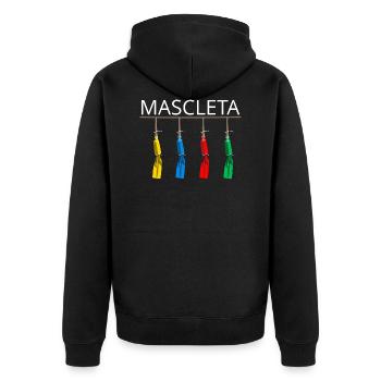 Mascleta Pyro Pirotecnica Fallas De Valencia - Unisex Premium Bio Zip Hoodie - Schwarz - Hinten - Nico (187cm)
