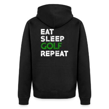 Golfing golf - Unisex Premium Organic Zip Hoodie - black - Back - Nico (187cm)