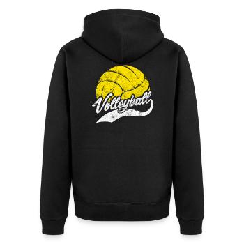 Volleyball Sport - Unisex Premium Bio Zip Hoodie - Schwarz - Hinten - Nico (187cm)
